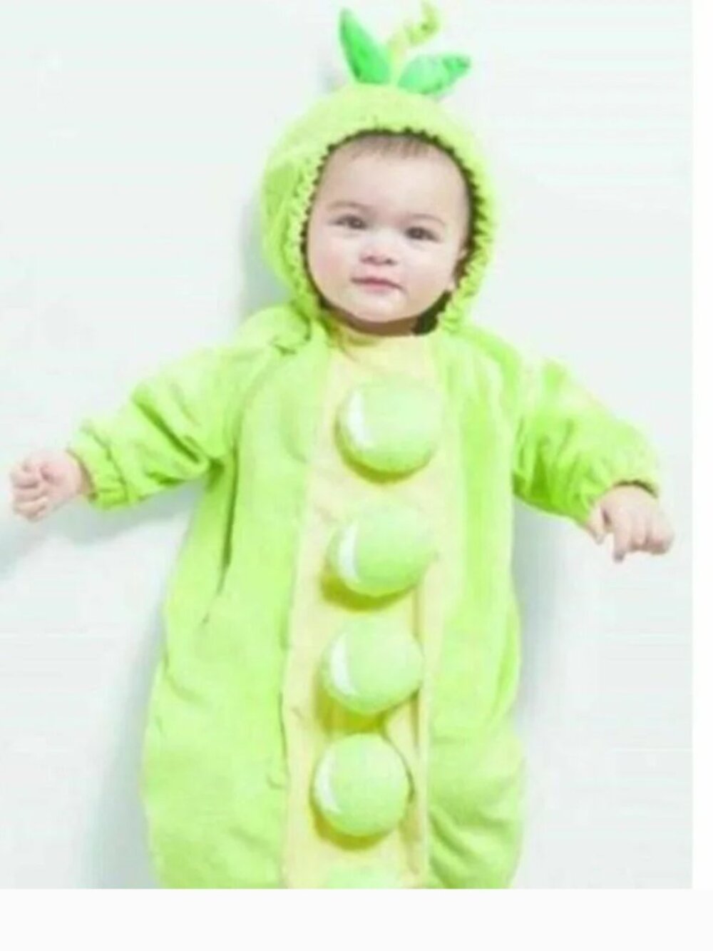 Peapod Bunting Halloween Costume Fleece Plush Hooded Green 0/6 mths Unisex Baby